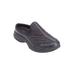 Extra Wide Width Women's The Leather Traveltime Slip On Mule by Easy Spirit in Navy (Size 9 WW)