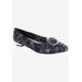Wide Width Women's Frilly Loafer by Bellini in Black Floral Textile (Size 7 W)