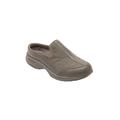 Wide Width Women's The Leather Traveltime Slip On Mule by Easy Spirit in Grey (Size 8 W)