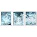 East Urban Home Stormy Ocean Waves - 3 Piece Photograph Print Set on Paper Canvas in Blue/Green/White | 10 H x 24 W x 1.75 D in | Wayfair