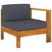 Latitude Run® Middle Sofa w/ 1 Armrest Solid Acacia Wood in Gray | 23.62 H x 27.56 W x 25.59 D in | Outdoor Furniture | Wayfair