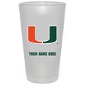 Miami Hurricanes 16oz. Frosted Personalized Pint Glass