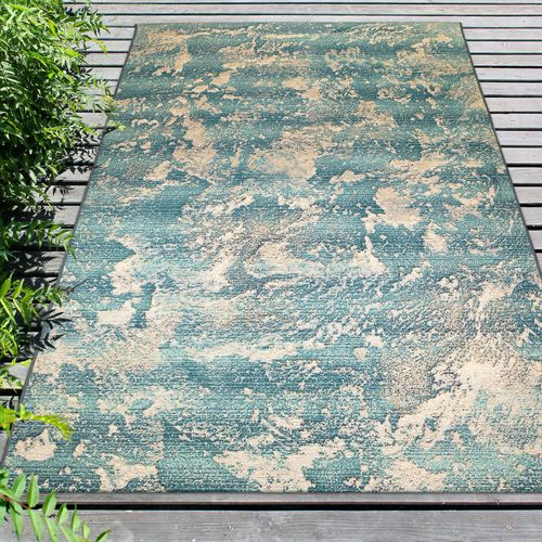 Stormy Sea Rectangle Rug Teal, 6'6"" x 9'4"", Teal
