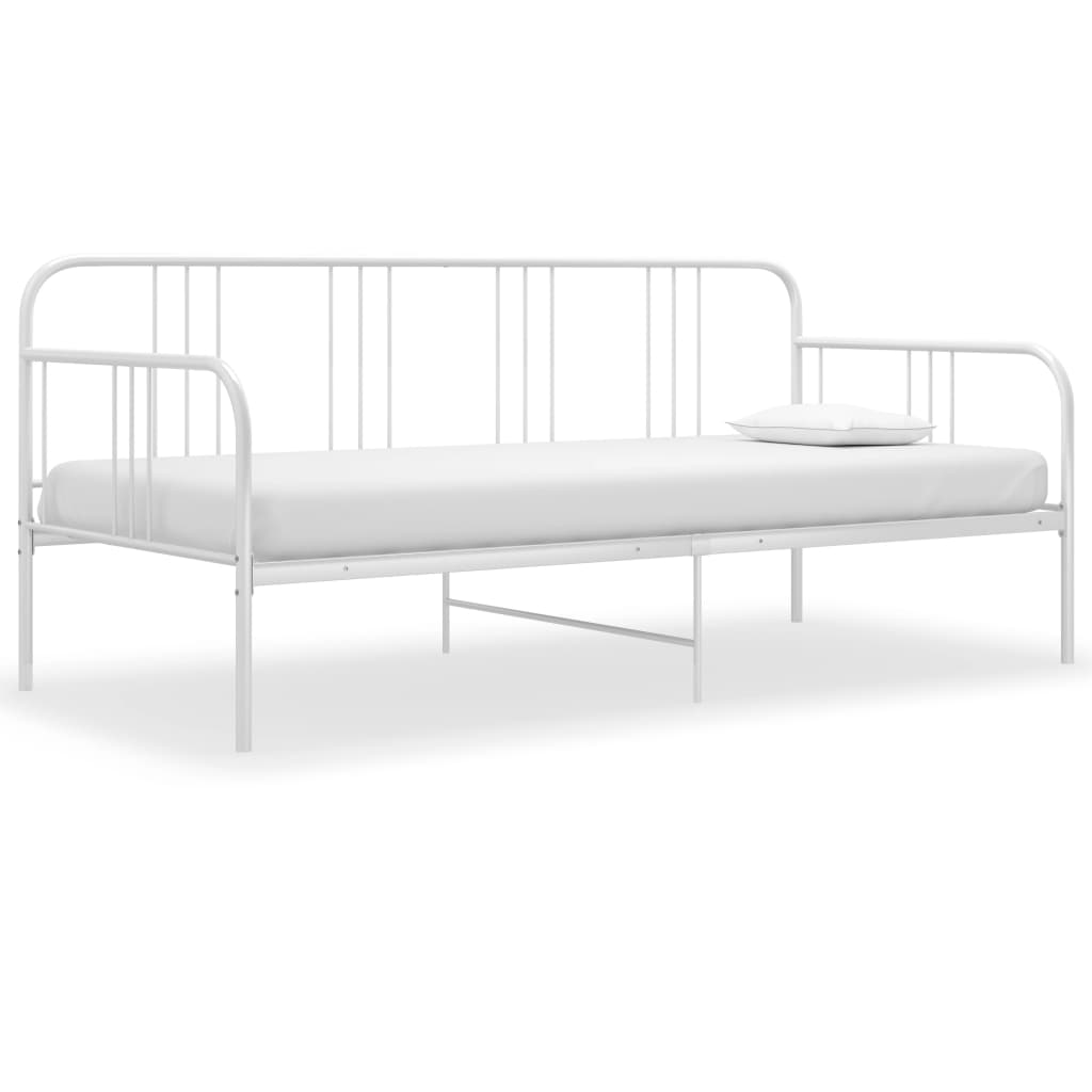 vidaXL Schlafsofa Bettgestell Weiß Metall 90x200 cm Image