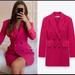 Zara Dresses | Blogger's Fav| Nwt Zara Buttoned Blazer Dress | Color: Pink | Size: M