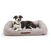 Canvas Cozy & Cool-Touch Dog Bed, 30" L X 40" W, Grey, Large, Gray