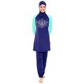 nadamuSun Modest Muslim Swimwear Islamic Swimsuit for Women Hijab Swimwear Full Coverage Swimwear Muslim Swimming Beachwear Swim Suit (Int'l XL ~ Ref. UK Size 12-14, Hijab Connected-6)