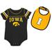 Newborn & Infant Colosseum Black/Gold Iowa Hawkeyes Chocolate Bodysuit Bib Set