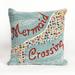 "Liora Manne Frontporch Mermaid Crossing Indoor/Outdoor Pillow Water 18"" Square - Trans Ocean Import Co 7FP8S144803"