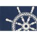 "Liora Manne Frontporch Ship Wheel Indoor/Outdoor Rug Navy 20""x30"" - Trans Ocean Import Co FTP12145633"