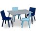 Color Block Table & 4 Chair Set in Grey/Blue - Delta Children TT87414GN-026