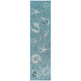 "Liora Manne Carmel Shells Indoor/Outdoor Rug Aqua 23""x7'6"" - Trans Ocean Import Co CRER8841404"