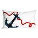 "Liora Manne Visions I Anchor Indoor/Outdoor Pillow White 12""x20"" - Trans Ocean Import Co 7SA1S414412"