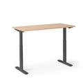 Poppin Series L Height Adjustable Standing Desk Wood/Metal in Gray/Brown | 47 W x 27 D in | Wayfair 106123