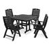 Trex Outdoor Yacht Club Highback 5-Piece Dining Set Plastic | 29 H x 42.5 W x 42.5 D in | Wayfair TXS104-1-CB