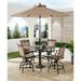 Red Barrel Studio® Mikenzy Square 4 - Person 42" Long Bar Height Outdoor Dining Set w/ Cushions Metal in Brown | 42 W x 42 D in | Wayfair