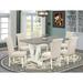 Red Barrel Studio® 6 - Person Acacia Solid Wood Dining Set Wood/Upholstered in Brown/Gray | 30" H x 60" L x 36" W | Wayfair