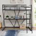 Crissyfield Twin Loft Bed w/ Shelves by Mason & Marbles Metal in Black, Size 71.2 H x 39.0 W x 74.8 D in | Wayfair 1FEAFCDEBF0E46CBB16BE16B4A483D84