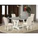 Red Barrel Studio® 4 - Person Acacia Solid Wood Dining Set Wood/Upholstered in Brown/Gray | 30" H x 60" L x 36" W | Wayfair