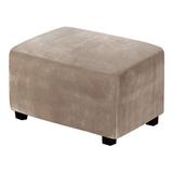 Eider & Ivory™ Box Cushion Ottoman Slipcover Velvet, Leather in Brown | 17 H x 40 W x 32 D in | Wayfair 84BAB729B62243CCBF133DF4DEB0CEFD