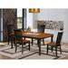 Canora Grey Feasterville Butterfly Leaf Rubberwood Solid Wood Dining Set Wood in Black/Brown | Wayfair 1C2028BE81C149AC85A6A8CAA0BB1DAE