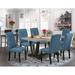 Red Barrel Studio® 6 - Person Acacia Solid Wood Dining Set Wood/Upholstered in Gray/Brown | 30" H x 60" L x 36" W | Wayfair