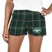 Women's Concepts Sport Green/White New York Jets Ultimate Flannel Shorts