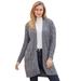 Plus Size Women's Cable Duster Sweater by Jessica London in Medium Heather Grey (Size 12) Long Cardigan