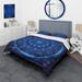 Designart 'Neon Deep Blue Horoscope Circle With Zodiac Signs' Modern Duvet Cover Set