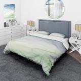 Designart 'Pastel Abstract With Dark Blue Green & White Spots' Modern Duvet Cover Set