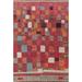 Checkered Moroccan Oriental Area Rug Wool Handmade Dining Room Carpet - 7'10" x 10'7"