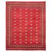 ECARPETGALLERY Hand-knotted Finest Peshawar Bokhara Red Wool Rug - 8'0 x 9'9