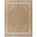 Vegetable Dye Floral Nain Oriental Area Rug Hand-knotted Wool Carpet - 8'0" x 10'1"
