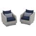 Cannes 2 Piece Sunbrella Outdoor Patio Club Chairs Set - Navy Blue