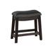 Curved Leatherette Stool with Nailhead Trim, Set of 2, Black