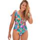 Plus Size Women's Tie Shoulder One Piece Swimsuit by Swimsuits For All in Multi Leaf (Size 8)