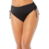 Plus Size Women's Virtuoso Ruched Side Tie Bikini Bottom by Swimsuits For All in Black (Size 6)