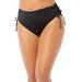 Plus Size Women's Virtuoso Ruched Side Tie Bikini Bottom by Swimsuits For All in Black (Size 14)