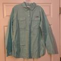 Columbia Tops | Columbia Pfg Ls Seafoam Green Button Shirt Size Xl | Color: Green | Size: Xl