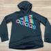 Adidas Shirts & Tops | Adidas Girls Metallic Rainbow Hooded Sweatshirt | Color: Black/Pink | Size: Mg