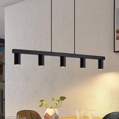 Hängelampe Baliko Lindby, dimmbar, schwarz, für Wohn- / Esszimmer, Metall, Modern, Pendelleuchte Image