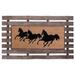 Gracie Oaks Oscar Running Horse 18 in. x 5 in. Non-Slip Outdoor Door Mat Coir, Rubber in Brown | Wayfair 45C1A792DC26462DA98F9B5768F40712