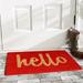 Winston Porter Carlaysia Hello Non-Slip Outdoor Door Mat Coir | Rectangle 1'5" x 2'5" | Wayfair 802E315D8DB14CBCA25D6746ECD5B103