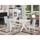 August Grove® Jessalyn 4 - Person Acaica Solid Wood Dining Set Wood/Upholstered in Gray/White | 30" H x 72" L x 40" W | Wayfair