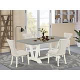 Red Barrel Studio® 4 - Person Acacia Solid Wood Dining Set Wood/Upholstered in Gray/Brown | 30" H x 72" L x 40" W | Wayfair