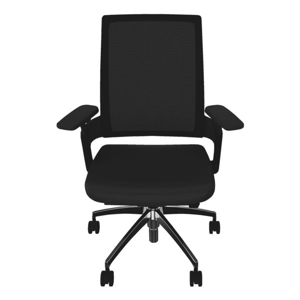 fm Büromöbel Bürostuhl »Leon Netz« mit Armlehnen mit Aluminium-Fußkreuz mit Teppichbodenrolle grau