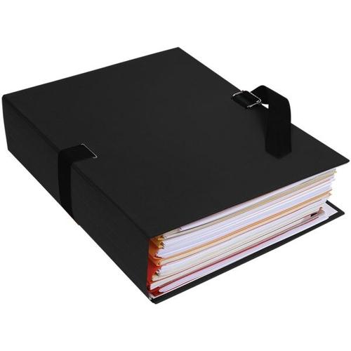 10er-Pack Dokumentenmappe »Papier toillé« schwarz, EXACOMPTA, 24×32 cm