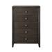 Chest with 5 Storage Drawers and Metal Knob Pulls, Gray