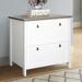 Saint Birch Finley Gray Oak and White Contemporary 2-Drawer Lateral Filing Cabinet