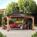 Sunjoy Archwood Cedar Framed Gazebo with Steel Hardtop